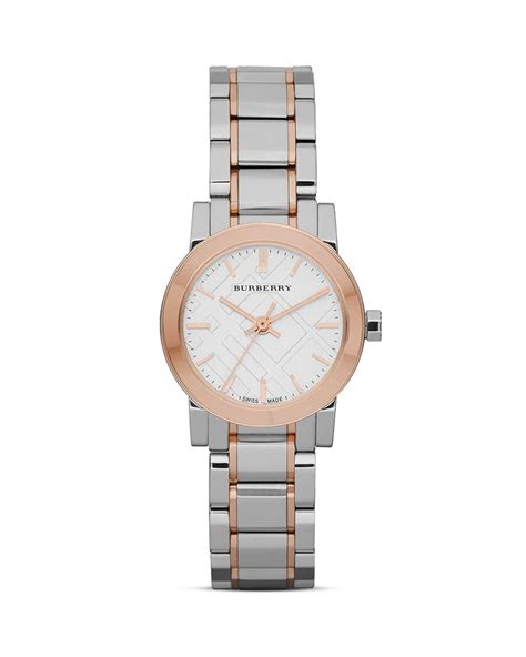 burberry watch rose gold and silver